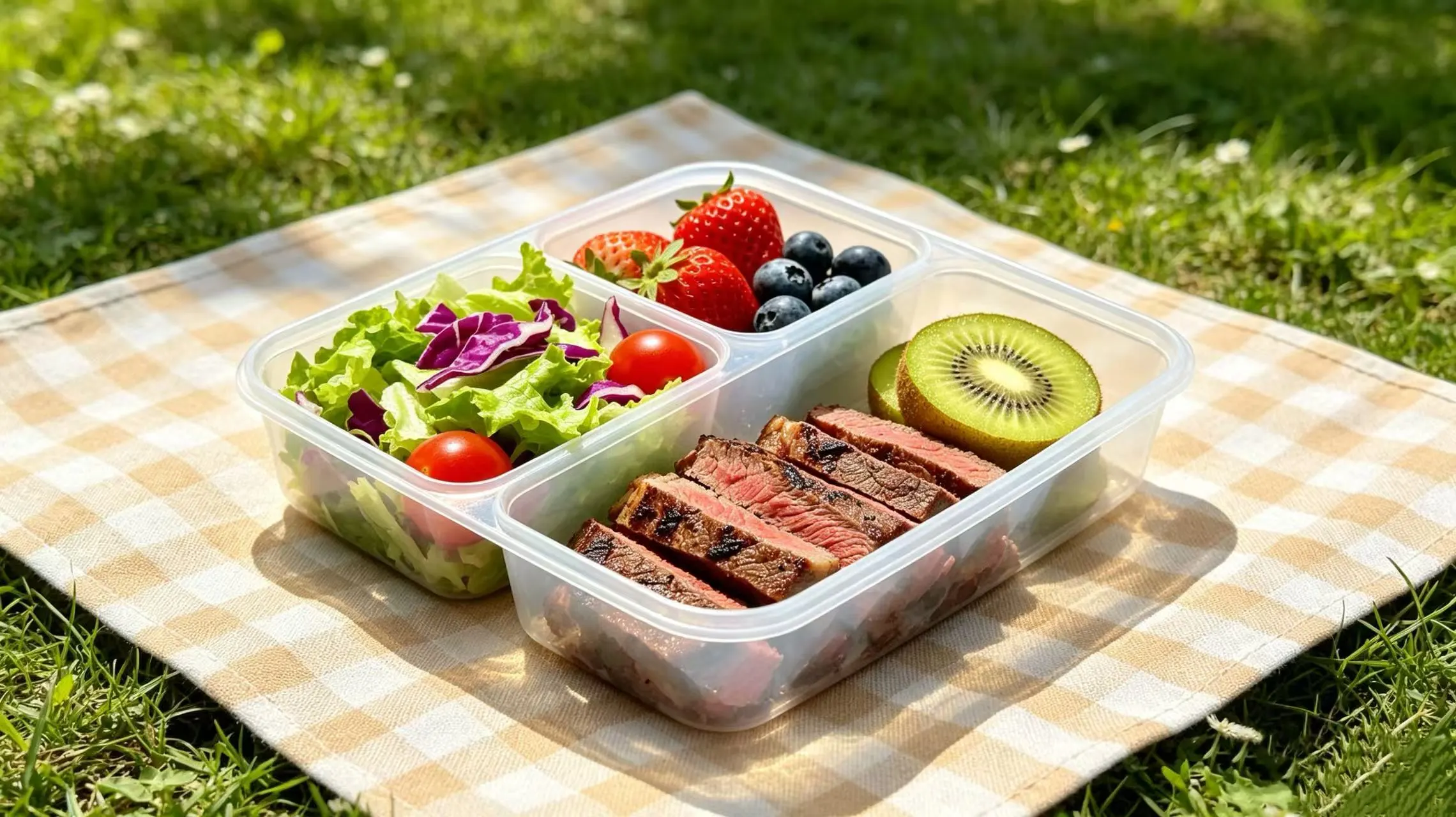 3-compartment container